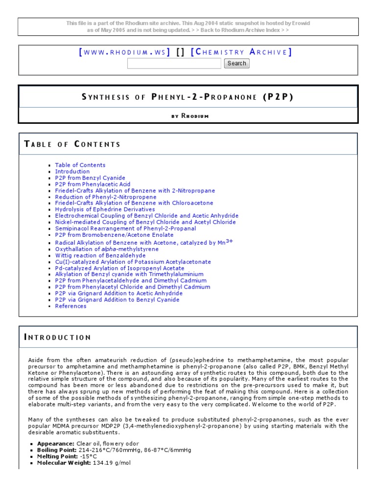 P2P Synthesis Methods Overview | PDF | Distillation | Acetic Acid