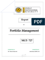 48407540 Project Report on Portfolio Management MGT 727