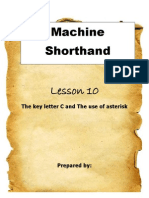Machine Shorthand Lesson 10 
