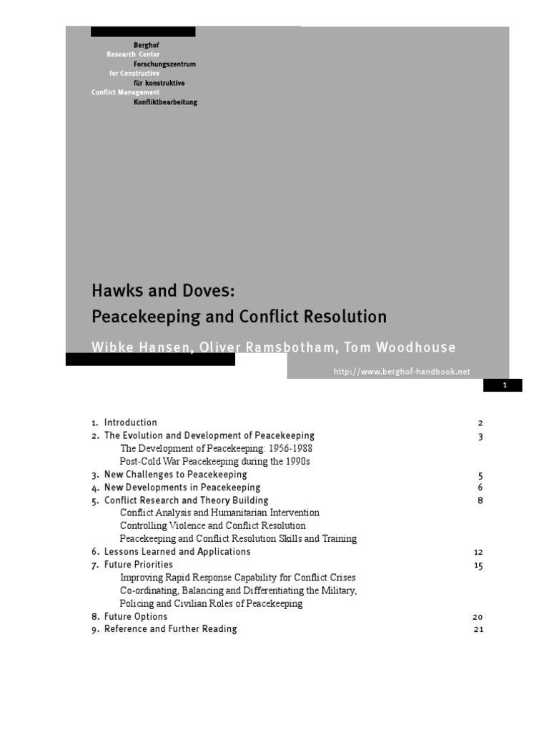 Peacekeeping and Conflict Resolution - Wibke Hansen, Oliver Ramsbotham ...