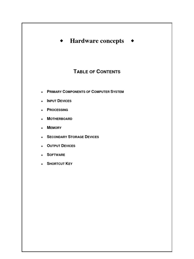 Computer Hardware Basics Overview | PDF
