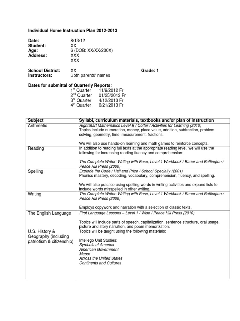 NYS IHIP Sample for 1st Grade 2012-2013 | PDF | Reading (Process ...