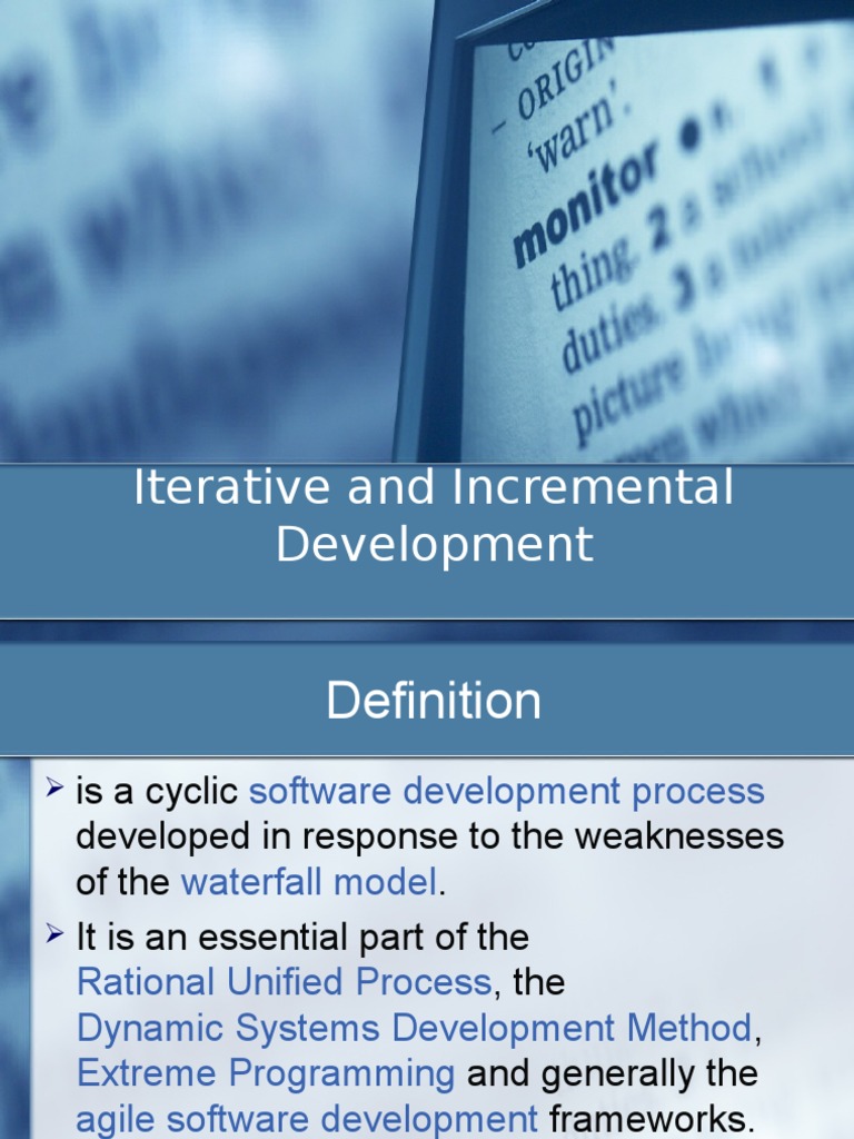 iterative and incremental dev't | Software Development Process | Agile ...