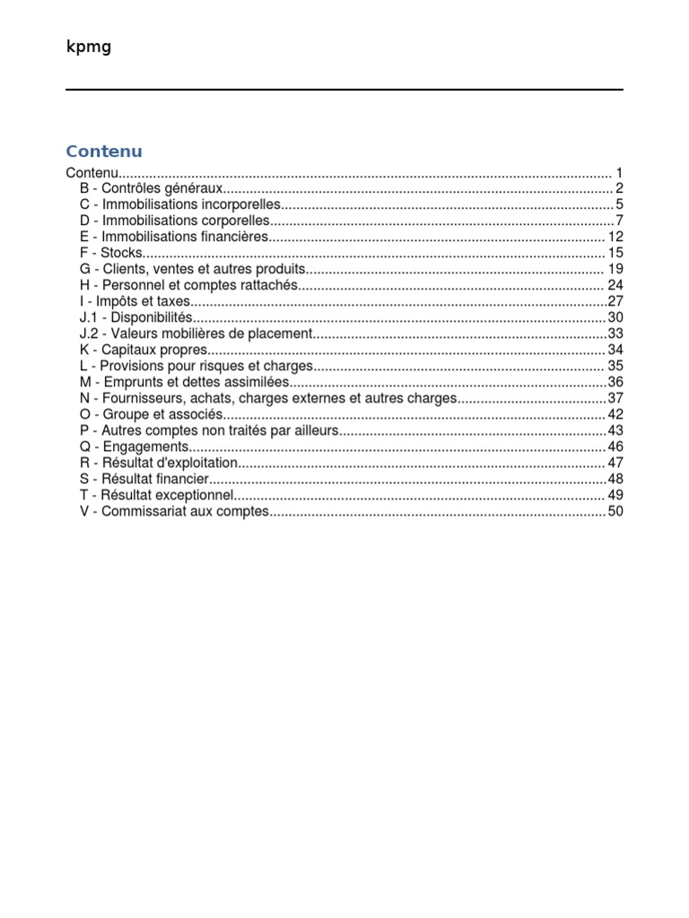 Dossier De Révision Comptable Par Cycle Excel Gratuit