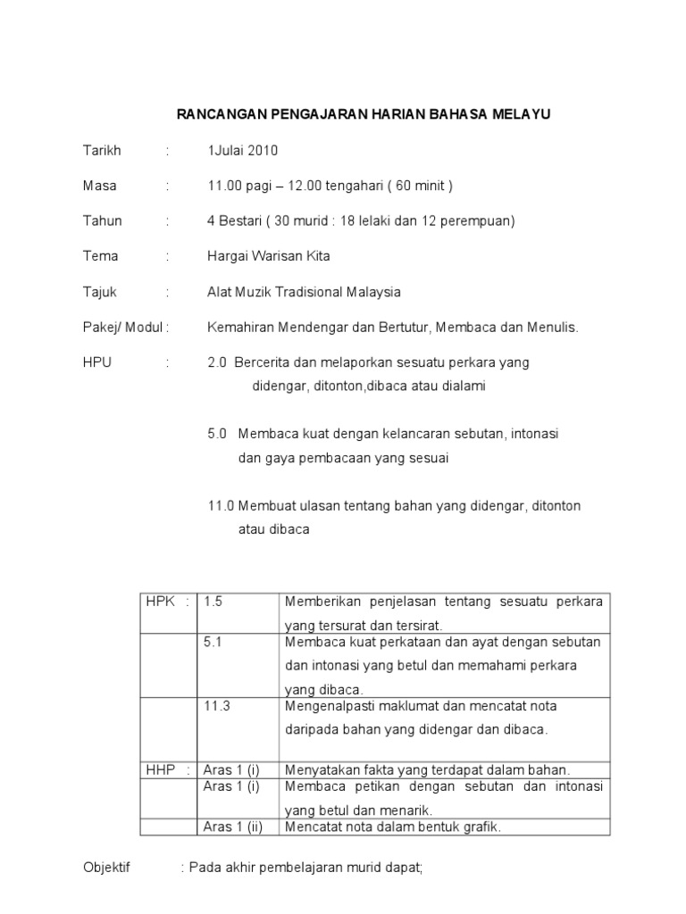 Rph Bahasa Melayu Tahun 4 Pdf