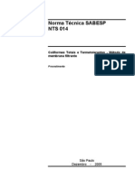 NTS014_coliformes totais e termotolerantes-método de membrana filtrante