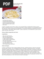 Penne Ao Molho de Gorgonzola