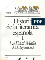 Historia de La Literatura Espanola 1 La Edad Media Deyermond PDF