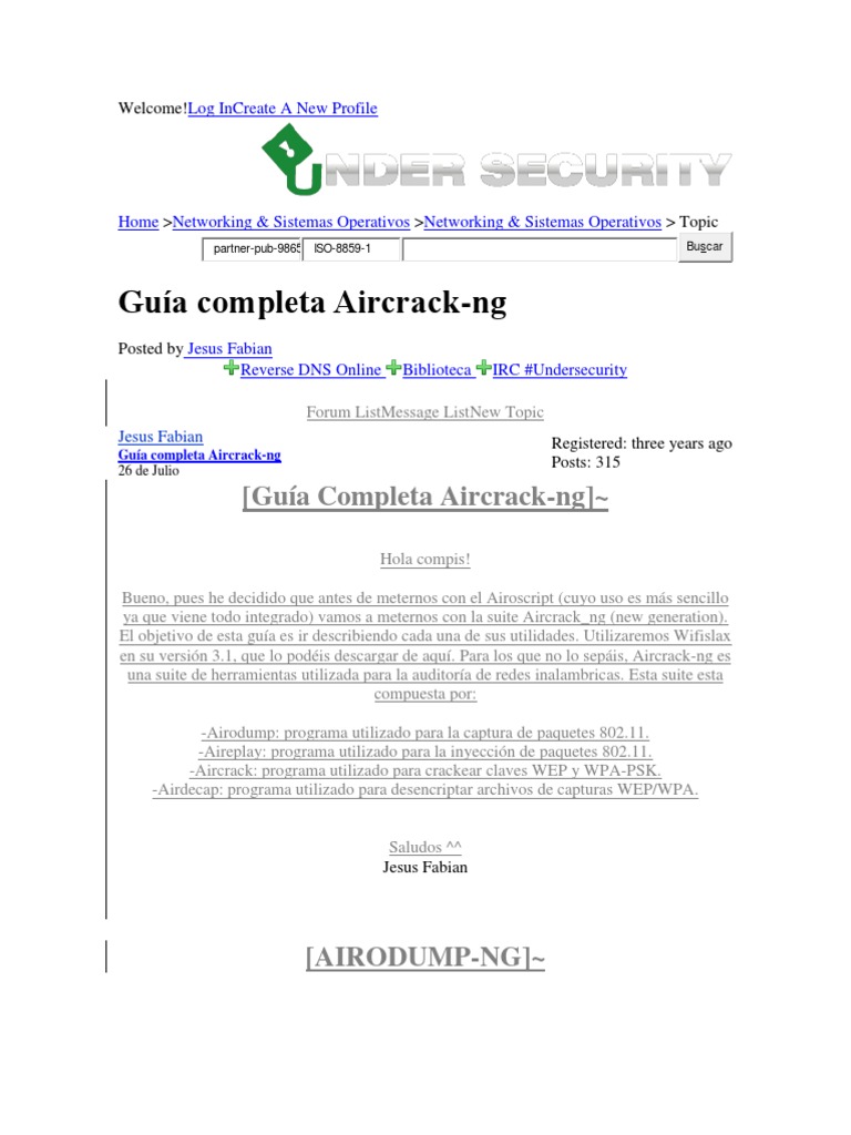 Guía de Aircrack-ng y Airodump | PDF | Ieee 802.11 | Clave (criptografía)