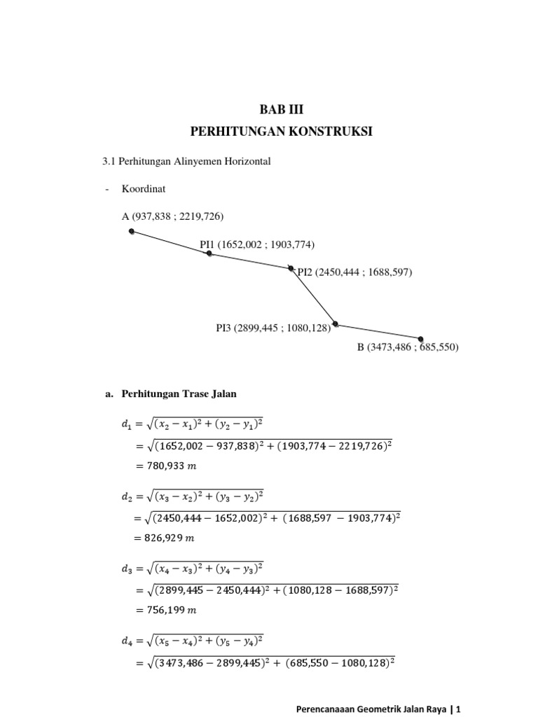 Perhitungan Alinyemen Horizontal