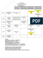 Time Table - MBA II - Summer 2013