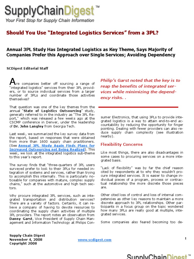 Integrated Logistics Services | PDF | Logistics | Supply Chain Management