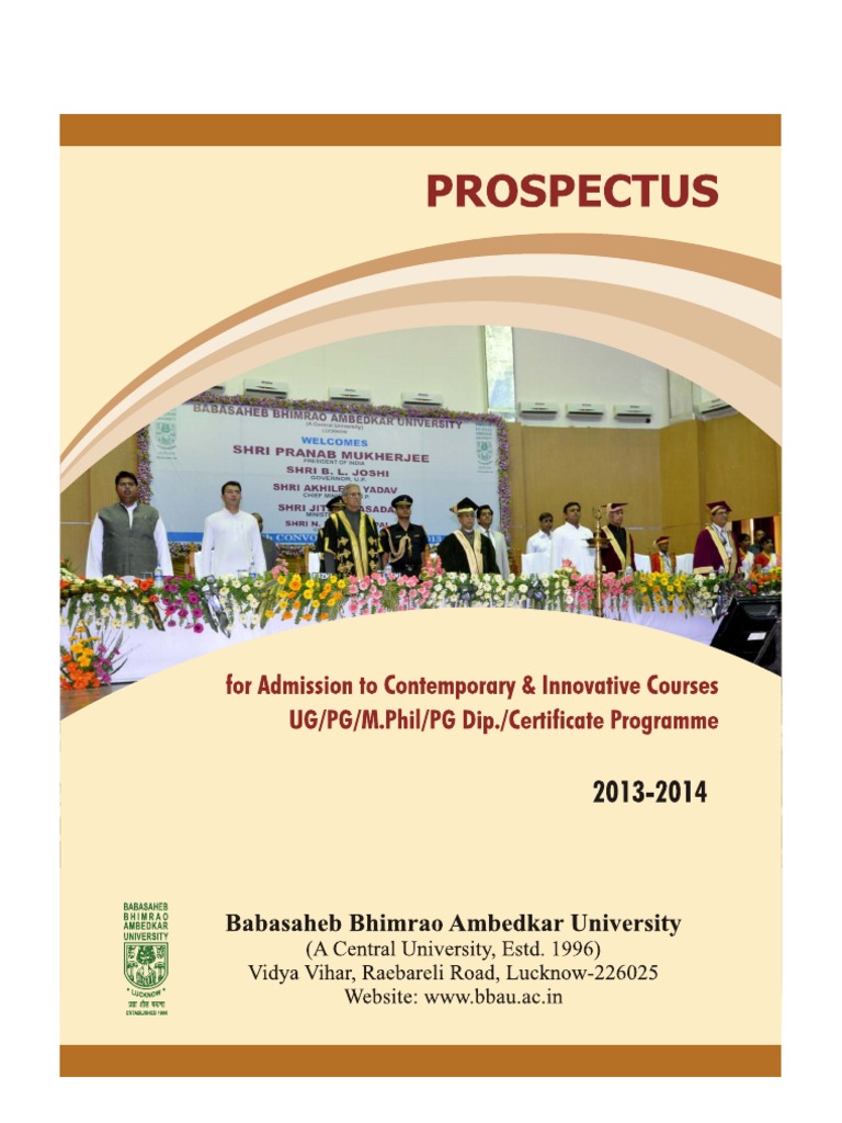 BBAU Prospectus 2013 2014 PDF Academic Degree Postgraduate Education
