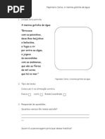 A menina Gotinha de Água - atividades 2