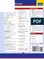 Algebra Review Card Pearson Education