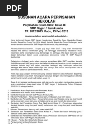 Susunan Acara Perpisahan Sekolah Pdf
