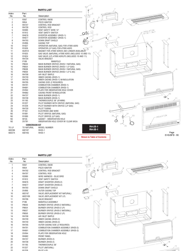 Empire Heater Parts and Gas Valves | PDF | Thermocouple | Vacuum Tube