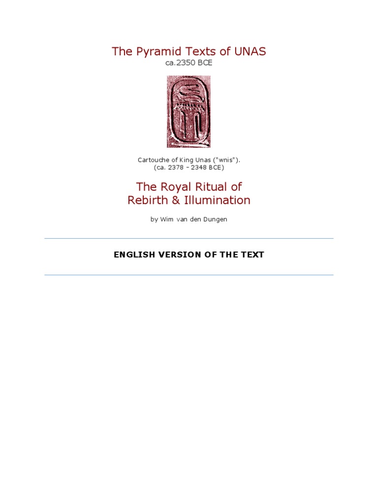 Unas Pyramid Texts: English Translation | PDF | Osiris | Horus