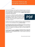 Declaracion Publica Sobre Los Sucesos Del 25 de Julio