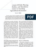 Effectiveness of Role Playing, Case Studies, and Simulation Games in Teaching Agricultural Economics