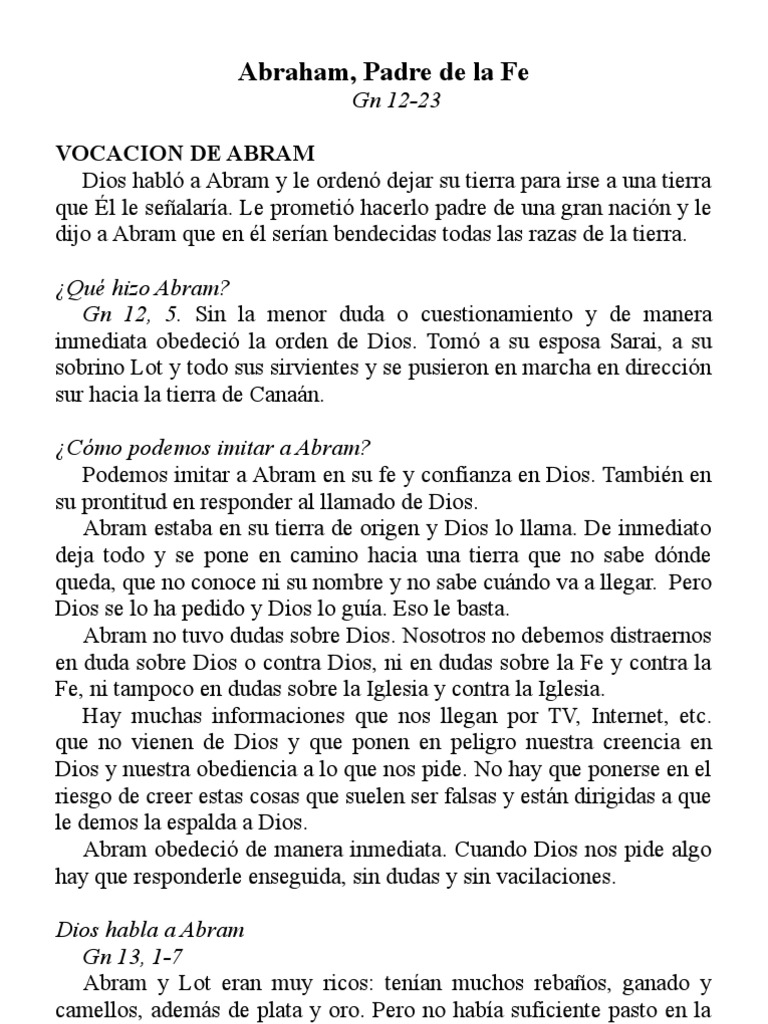 Abraham Padre en La Fe | PDF | Cordero de Dios | Abrahán