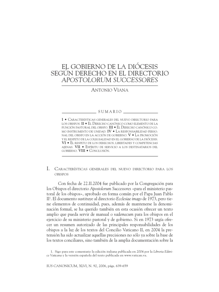 Funciones del Obispo según Apostolorum Successores | PDF | obispo ...