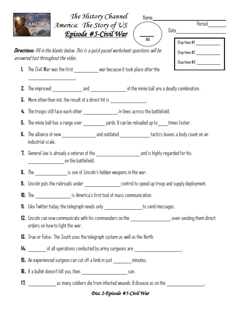 worksheet America The Story Of Us Division Worksheet america the story of us civil war 5 emancipation proclamation american war