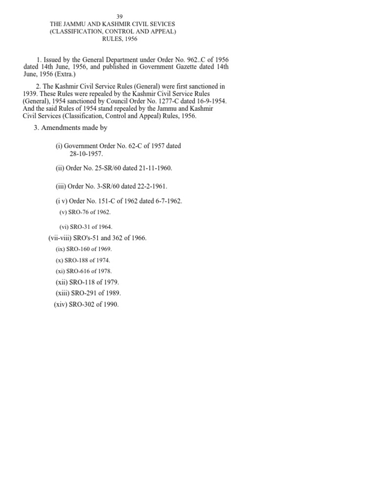 The Jammu and Kashmir Civil Services (Classification, Control and