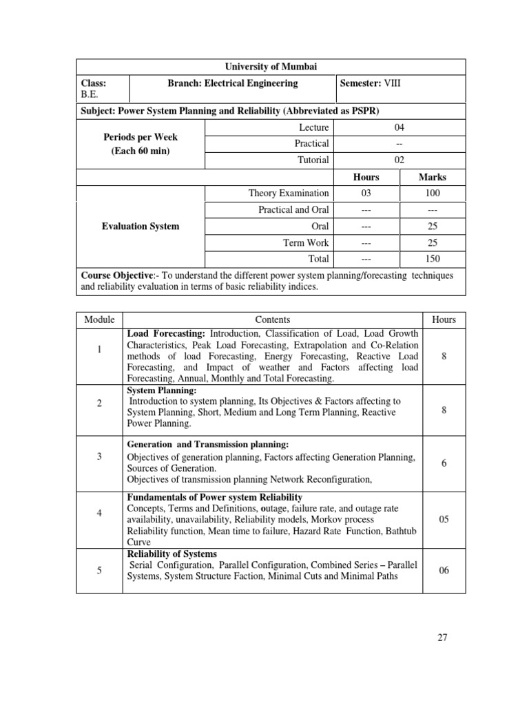 Power System Planning and Reliability | PDF | Reliability Engineering ...