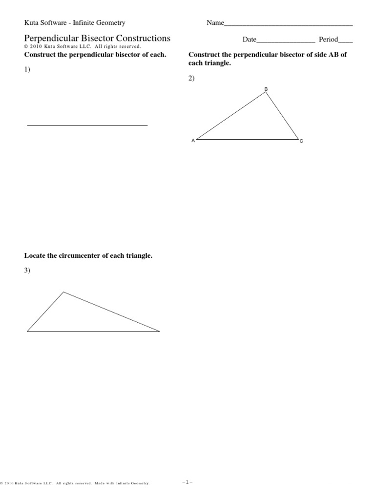 13-Perpendicular Bisector Constructions | PDF | Teaching Methods ...