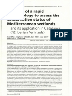 Proposal of A Rapid Methodology To Assess The Conservation Status of Mediterranean Wetlands and Its Application in Catalunya (NE Iberian Peninsula) (Archives Des Sciences 57, 2004)