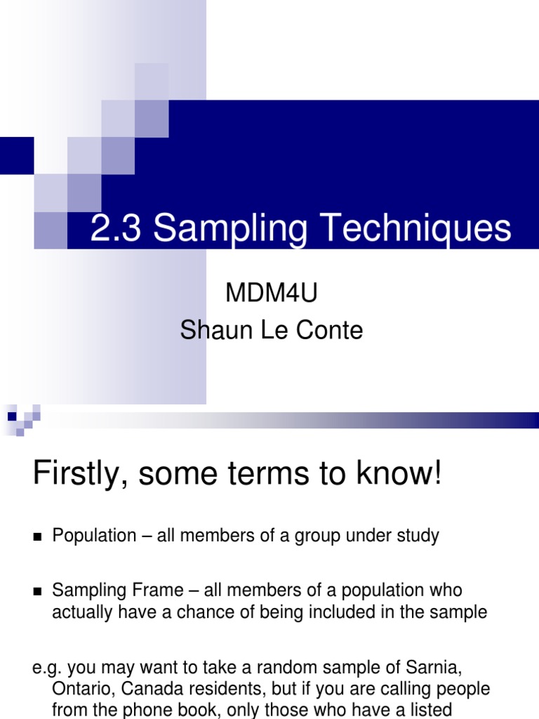 Sampling Techniques Guide | PDF | Stratified Sampling | Sampling ...