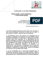 Primera Declaración a un país indignado.