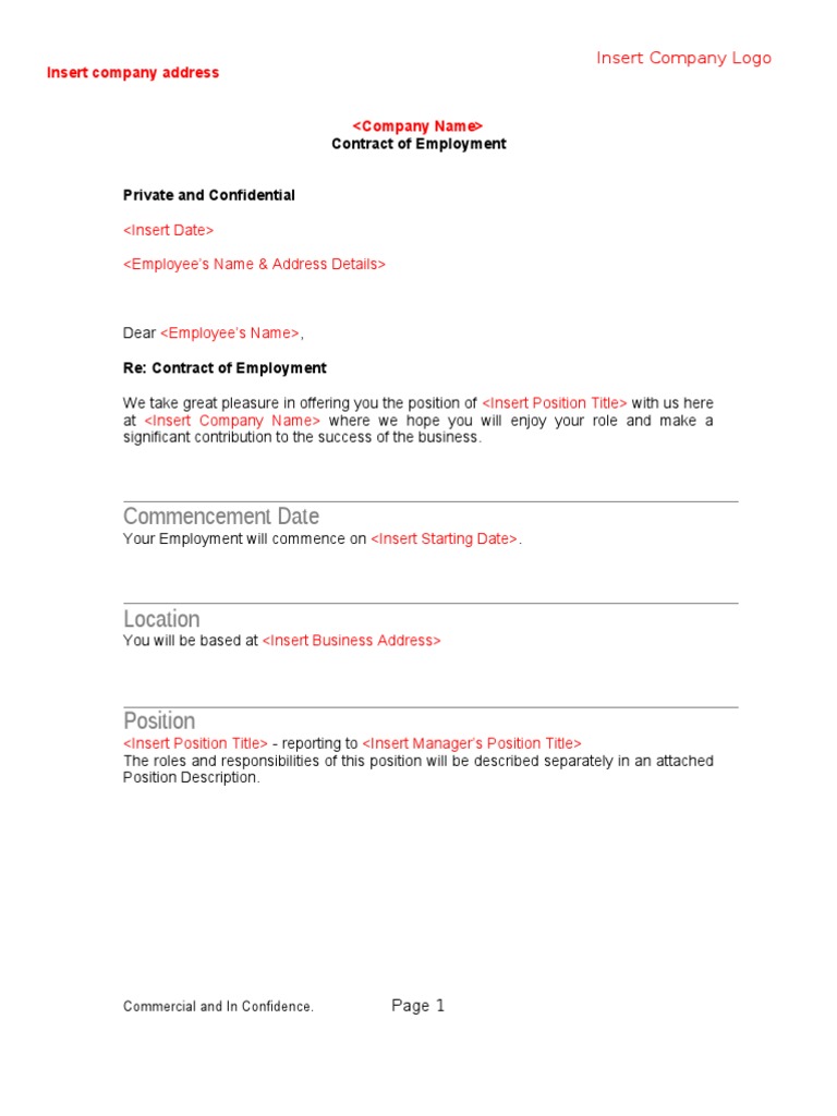 Letter of Offer Template - Doo | PDF | Confidentiality | Employment