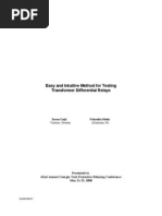 Testing of Transformer Diff - Relay