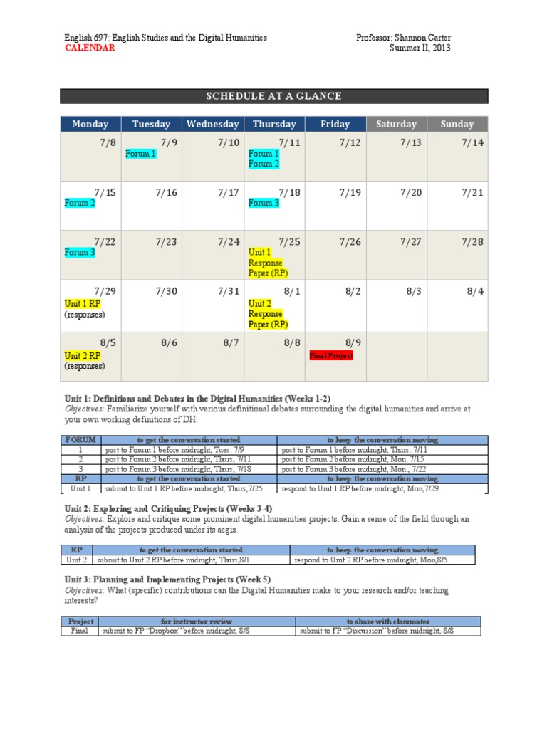 Schedule 2 | PDF | Humanities | English Studies
