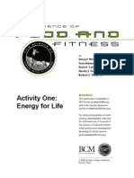 Activity One: Energy For Life