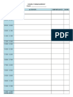 Hourly Management Schedule Template