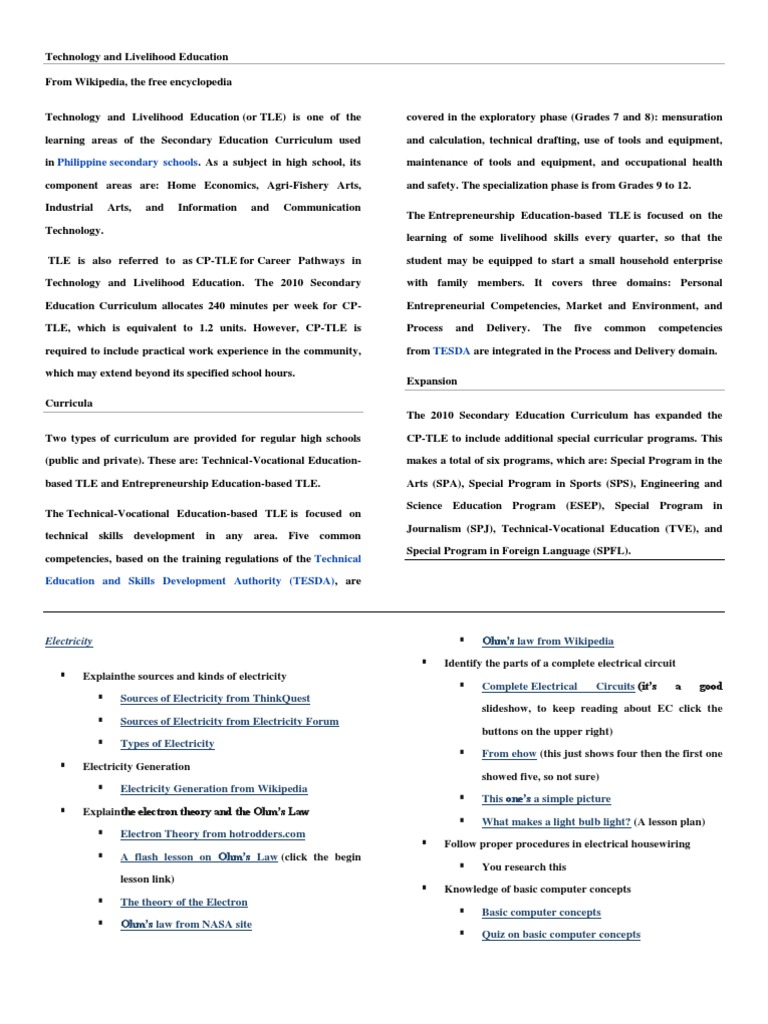 Research paper about technology and livelihood education pdf picture