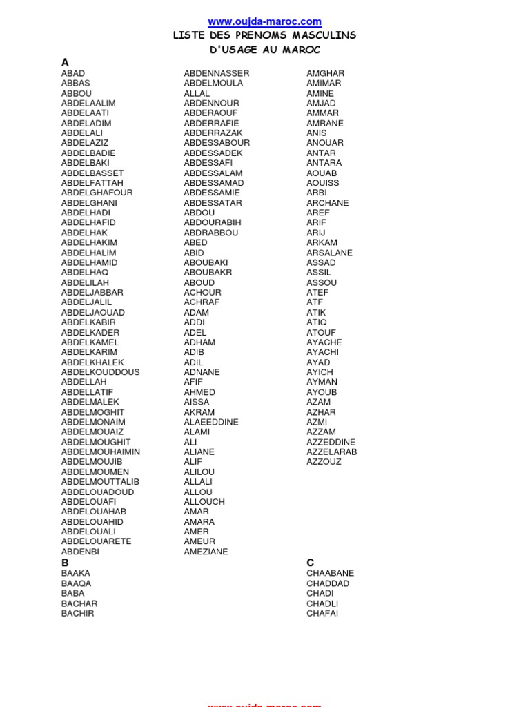 Liste Des Prenoms Consulat Marocain Ramadan
