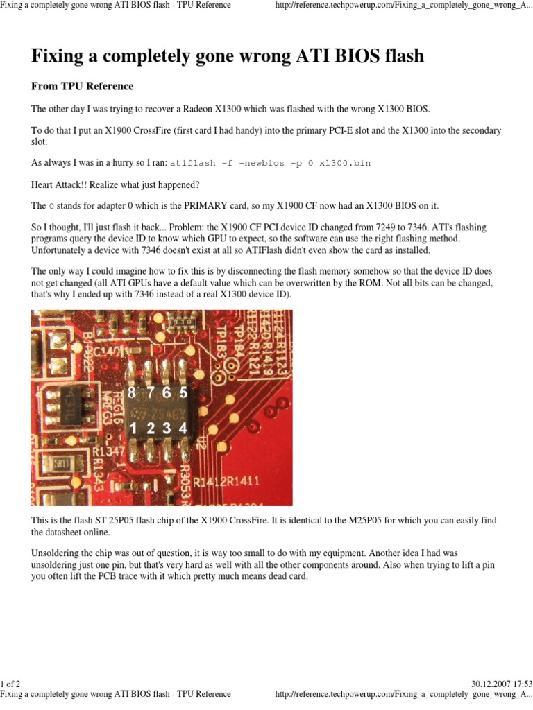 Recovering from ATI BIOS Flash Errors | PDF | Flash Memory | Bios