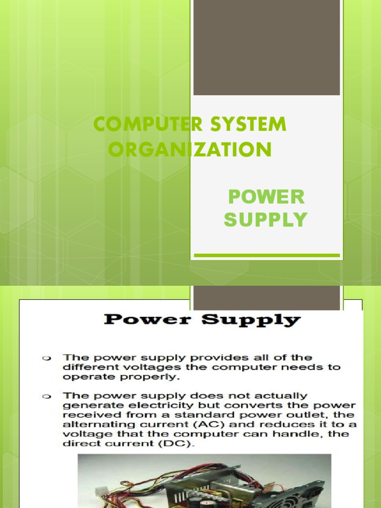 Computer System Organization: Power Supply | PDF | Computers