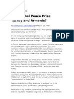 Nobel Prize For Turkey and Armenina CS Monitor 10-08-09
