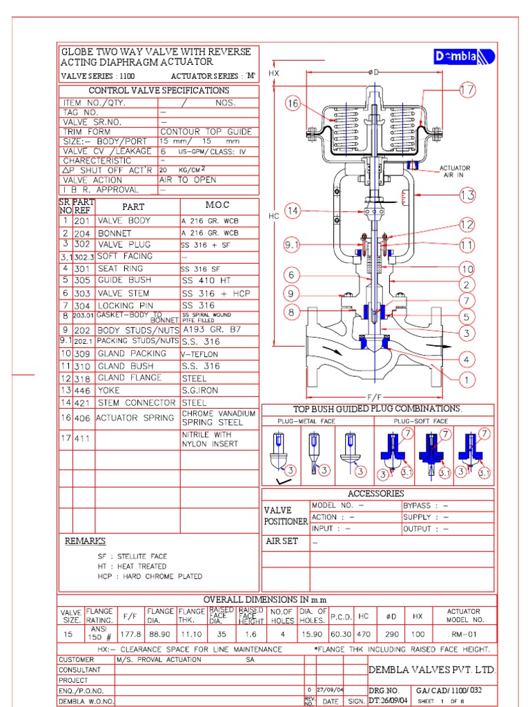 Dembla Control Valves PDF Valve Actuator