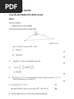 Shingai Study Centre O-Level Mathematics Mock Exam 2013: Instruction To Students