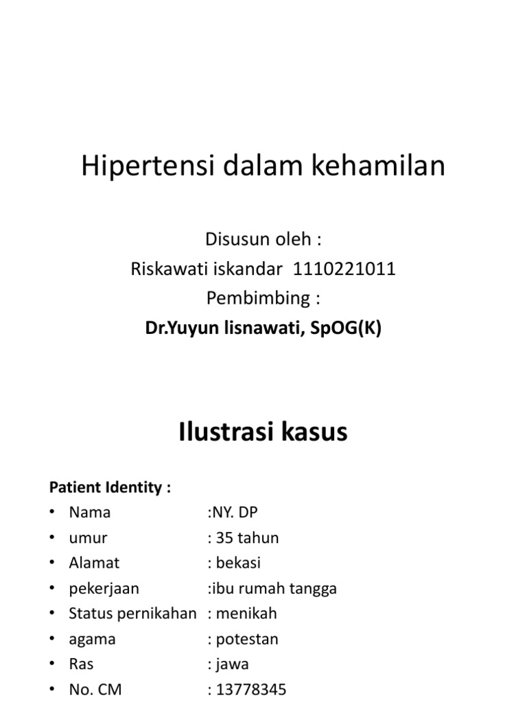 Hipertensi Dalam Kehamilan Ppt