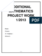  Additional Mathematics Project Work Sarawak 2013