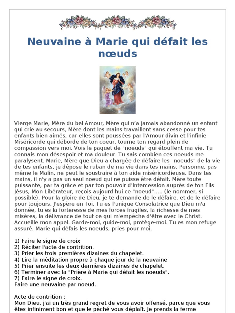 Neuvaine à Marie Qui Défait Les Noeuds Pdf chapelet marie qui defait les noeuds, Chapelet Marie qui Défait les Noeuds  + Prière - Achat / Vente chapelet Chapelet Marie qui Défait l - Soldes -  wonlex.fr
