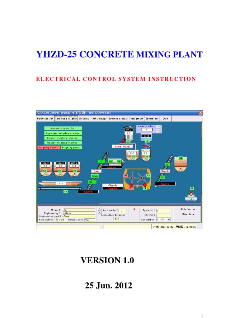 YHZD-25 Electrical Control System Guide | PDF | Relay | Switch