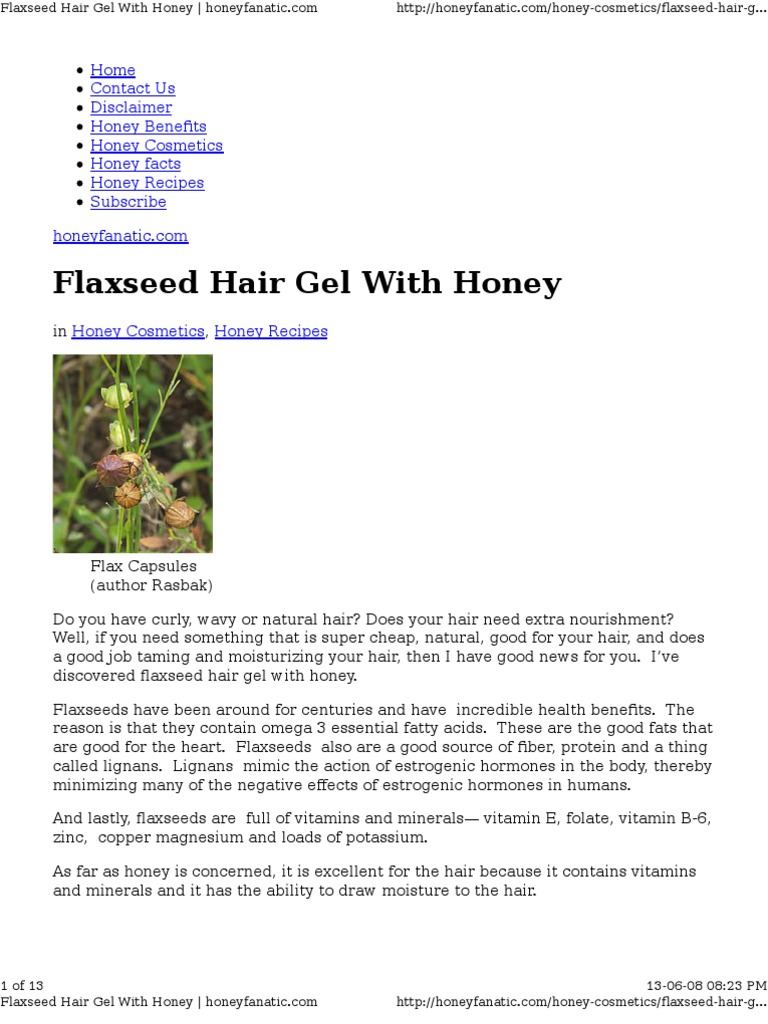Flax Seed Gel Flax Hair